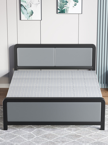 Folding bed office lunch break hard bed simple single iron bed 1.5m double bed portable simple four-fold bed