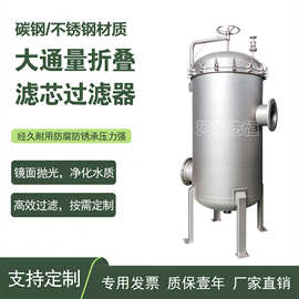 304不锈钢316L大流量折叠滤芯精密保安过滤器大通量40寸RO反渗透