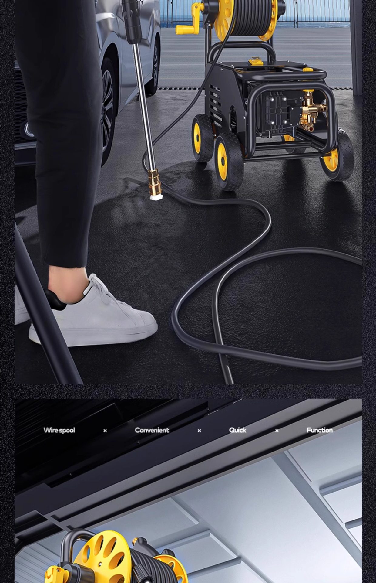 Delixi Car Washing Machine 220V Commercial High-Pressure Cleaning Machine Household Garden Water Pump High-Power Powerful Floor Cleaning Water Gun