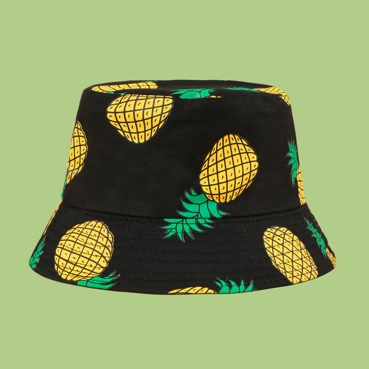 Fashion Pineapple Printing Wide Brim Sunshade Fisherman Hat display picture 5