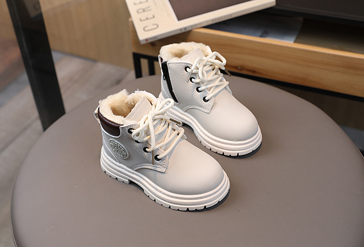 Winter New Children's Snow Boots with Plush and Warm Cotton Shoes for Boys, Yellow Boots for Girls, Martins Boots_voghion.com