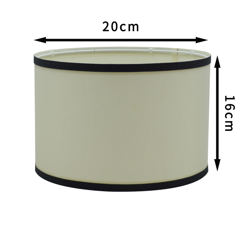 Habitación de invitados piso pantalla accesorios de la lámpara de piel de oveja recta lámpara de papel lámpara de mesa de noche luz beige mate borde negro tela
