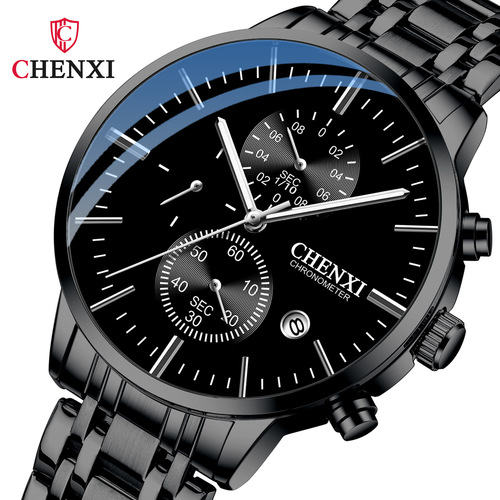 Multifunctional watch Chenxi creative men's sports chronograph calendar fashion luminous cross-border live quartz watch