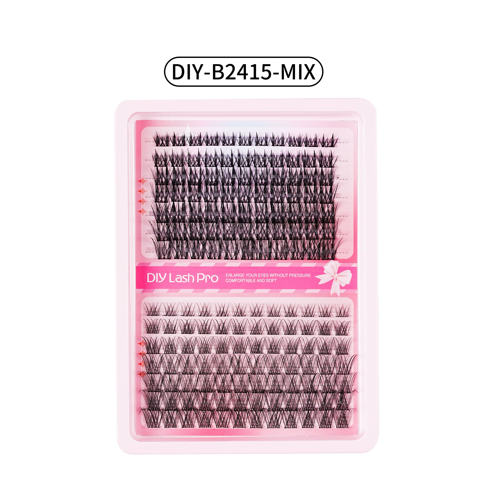 False Eyelash DIY Book, 640 pcs Clusters, 10D–40D Volume, Gift Box Kit