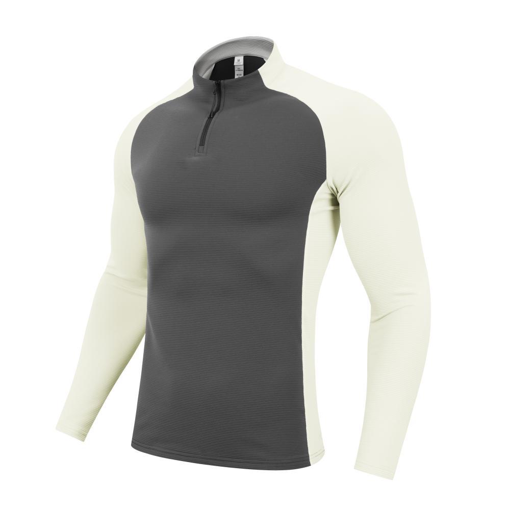 Nueva camiseta deportiva de otoño e invierno, camisa de cuello alto con media cremallera de secado rápido, entrenamiento para correr, ropa casual de tenis de frisbee de manga larga