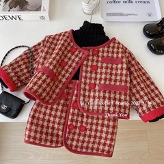 2022 Winter Set for Girls - Chanel-style Double-breasted Suit with Quilting and Warm Fleece - Two-Piece Set