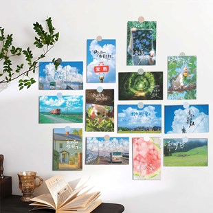 Paper Sanskrit Boxed Postcard Spring Stream Winter Wild Love Summer Autumn Island Series Student Literature and Art Memorial Message Card Postcard