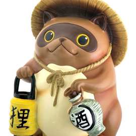 跨境树脂工艺品摆件，日本可爱狸猫卡通形象