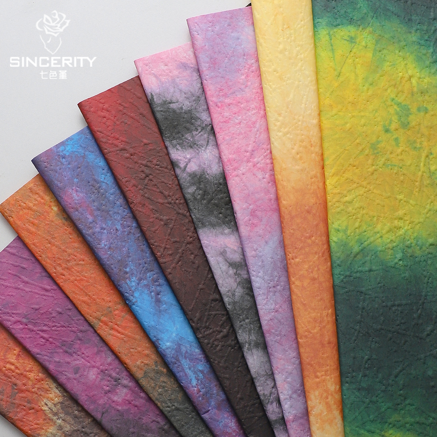 Siete colores cordier en relieve tridimensional tinta papel amarillo amor verde embalaje flor flor floral material de envoltura floral