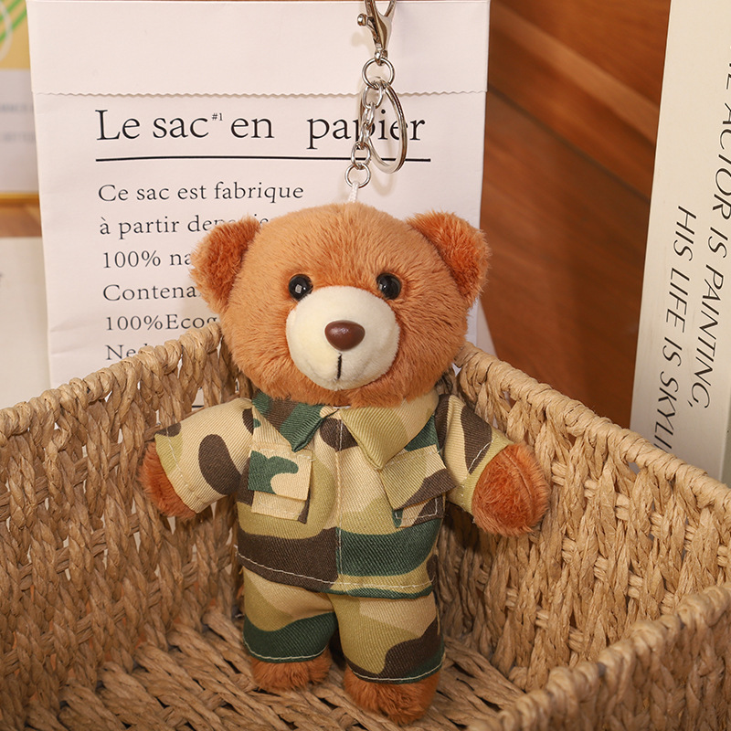 2025 nuevo uniforme de oso fuego cielo azul rescate colgante Teddy bear muñeca juguete de peluche publicidad llavero