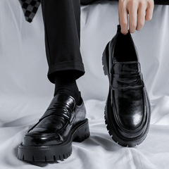 Leather shoes men's British thick-soled casual derby shoes formal business high-end wedding low-top Martin boots 8127-R