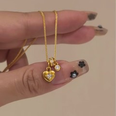 新款爱心星芒项链女锁骨链甜美可爱少女感轻奢小众高级感简约百搭