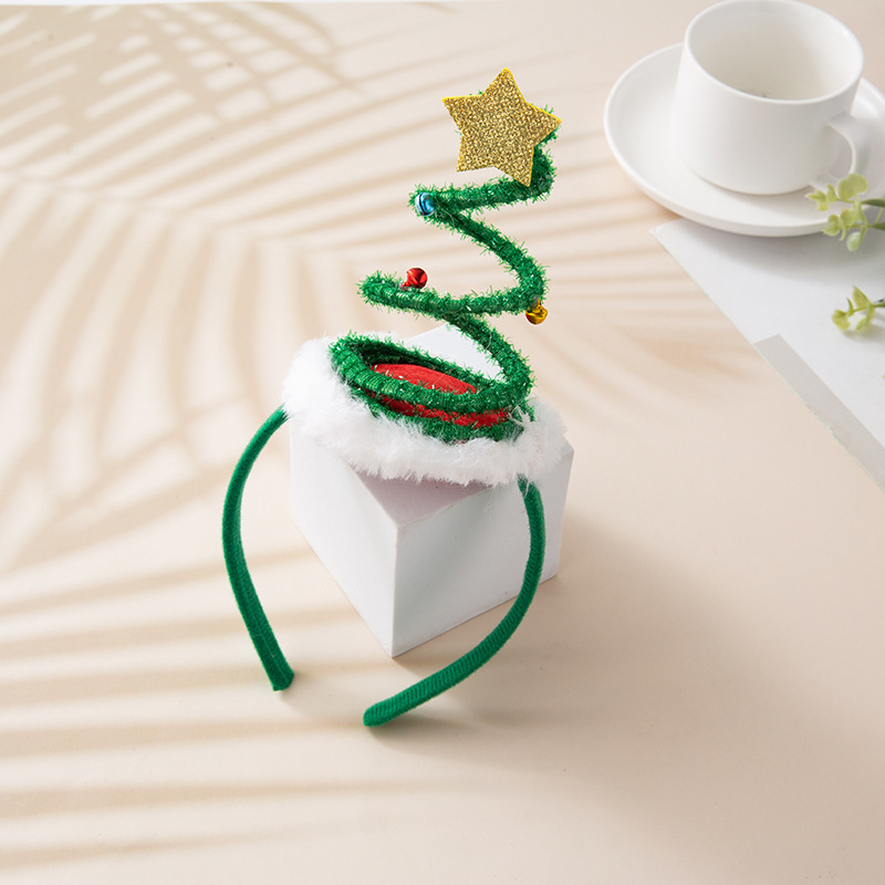 70g Weight Party Headpieces Hair Accessories Type Christmas Cartoon Style Christmas Tree Plaid Christmas