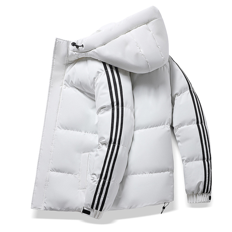 Tres barras transfronterizas chaqueta de algodón de plumón hombre chaqueta de invierno de moda pareja americana gruesa chaqueta de algodón con capuzas