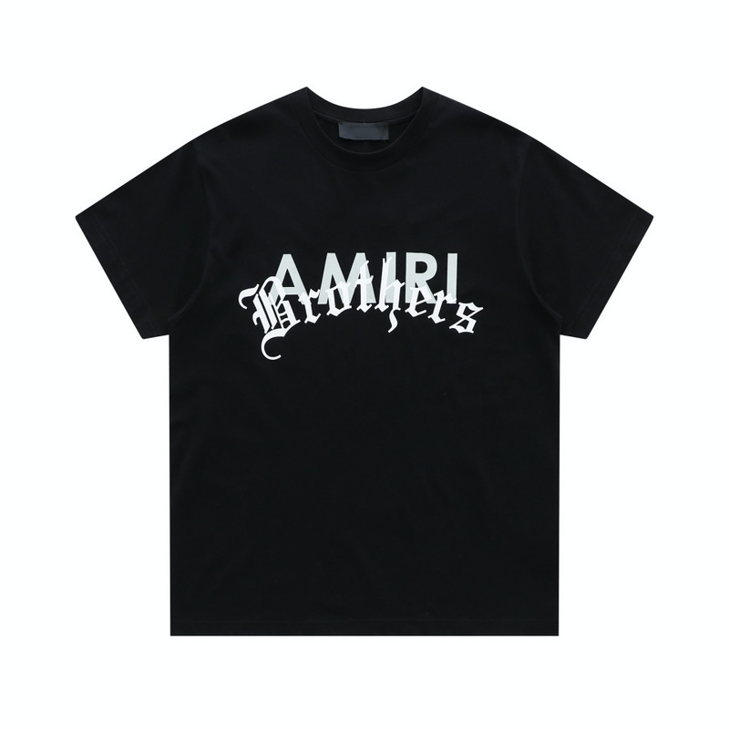 T2 Design (Special Offer) Amiri Black Sanskrit Letter Print High Street Style Short-Sleeved T-Shirt