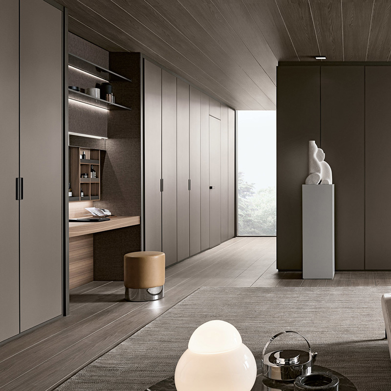 衣柜走入式衣帽间一门到顶柜门卧室衣柜实木指接板衣柜