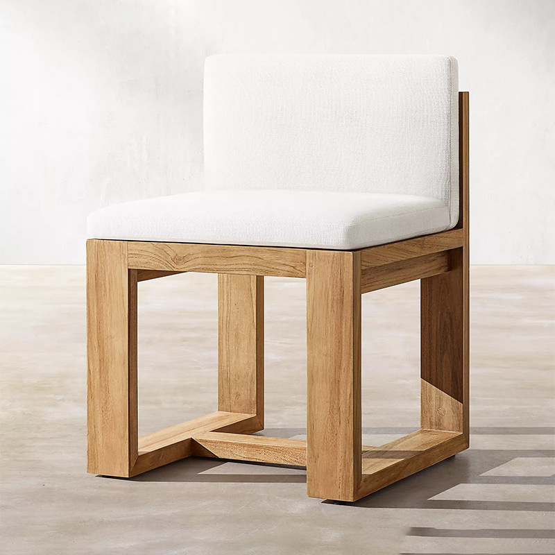 Conjunto de mesa y sillas de teca para terraza, ideal para patios y espacios al aire libre, para casas de huéspedes y jardines, resistente al agua, a la intemperie y a la corrosión, muebles de madera para ocio.
