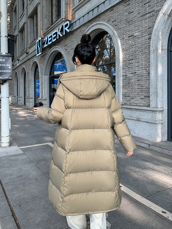 Can Withstand the Cold of Late Winter ~ Mid-Length Over-The-Knee White Duck down Quick-Warming Thickeneded Hooded down Jacket 24 Winter G102315 Can Withstand the Cold of Late Winter ~ Mid-Length Over-The-Knee White Duck down Quick-Warming Thickeneded Hooded down Jacket 24 Winter G102315