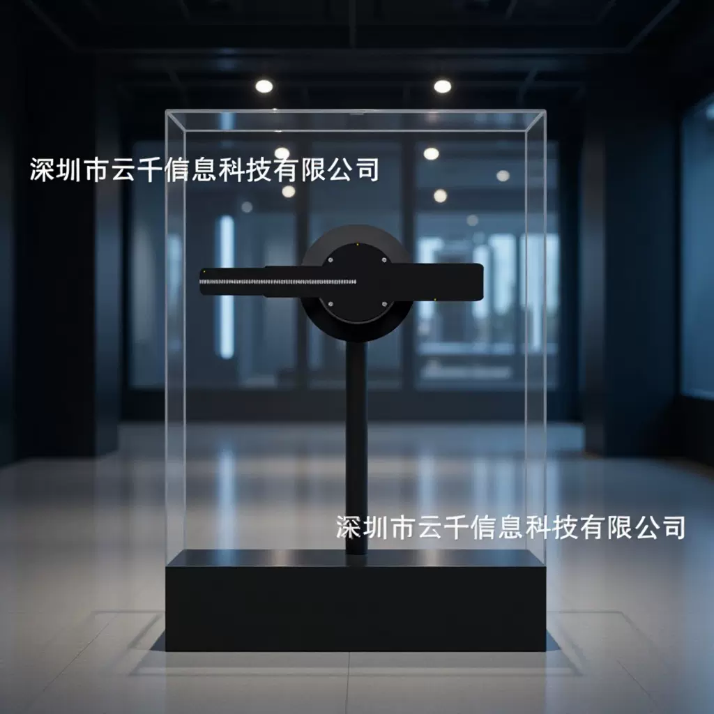 18cmLED超清裸眼3D全息立体风扇LED3D广告机空中成像桌面带罩子