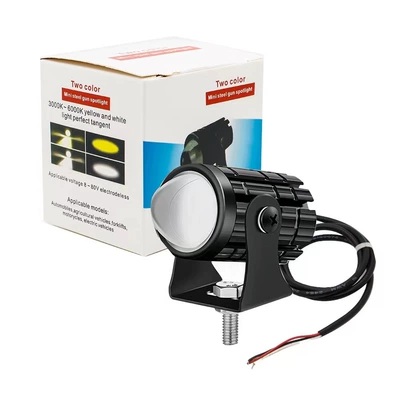 Motorcycle LED Spotlight "Little Cannon" Dual-Color Light 12-80V Electric Vehicle Headlight High-Brightness Integrated High-Low Beam Modified Light (Motorcycle headlights, headlights) - single-unit-12-80v