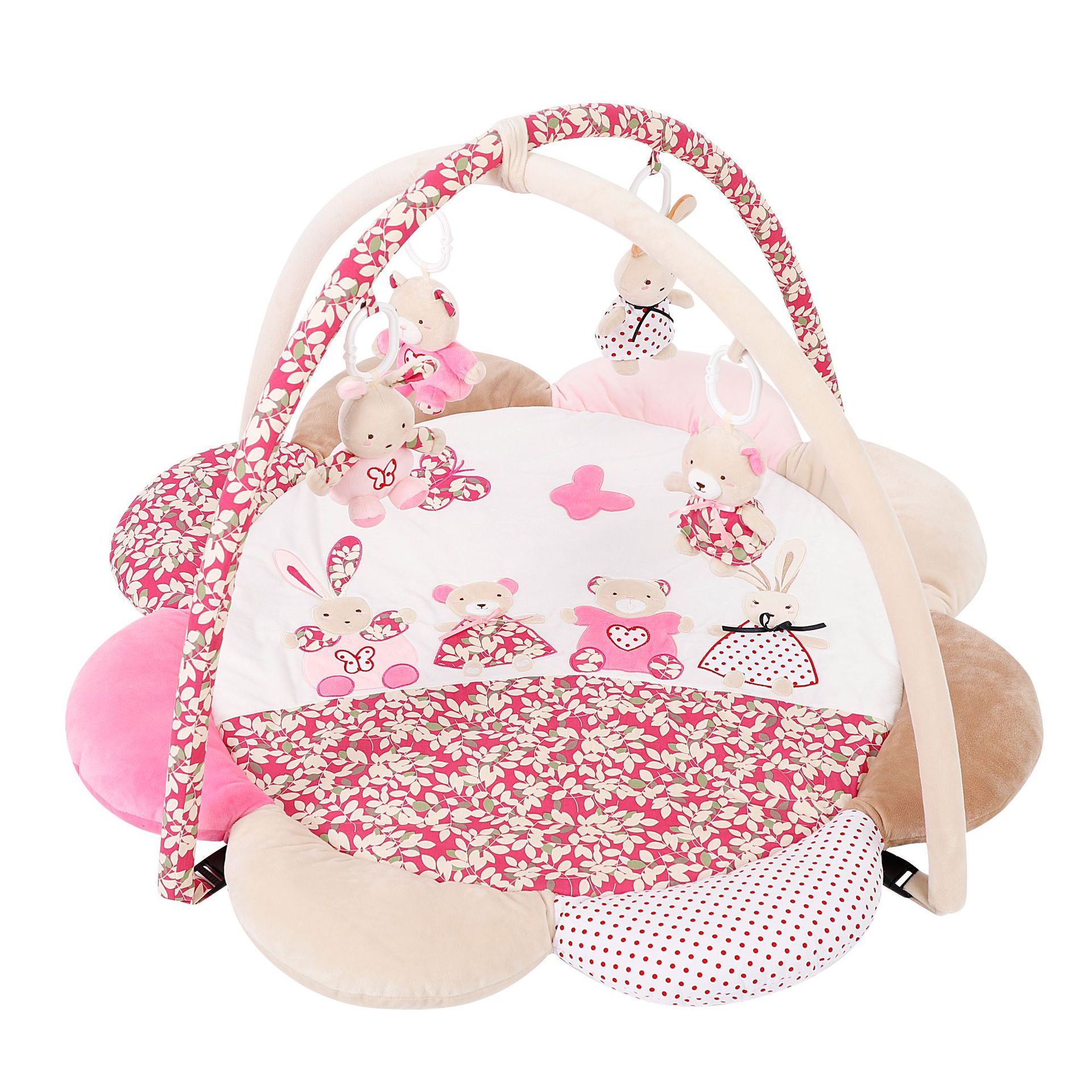 Tapete de Juego y Gimnasio de Actividades en Forma de Flor para Bebé de Peluche
