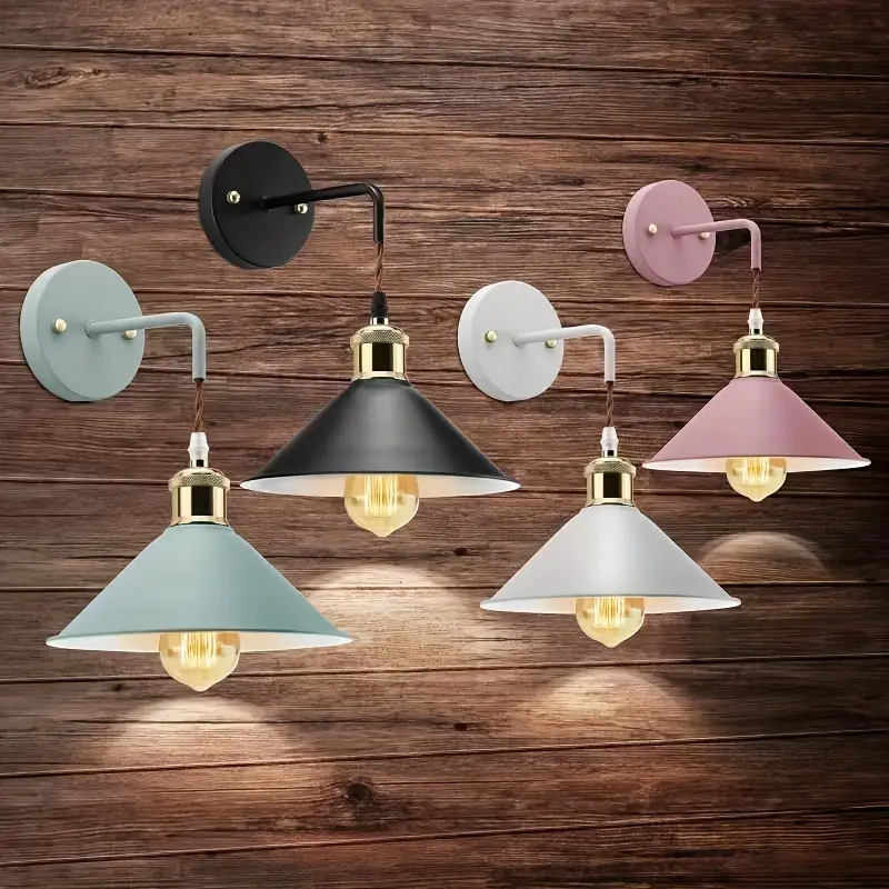 lámpara de pared de cabezal de cama nórdica industrial retro estilo americano barra de hierro forjado iluminación de balcón lámpara de pared LED lámpara de pared de hierro forjado