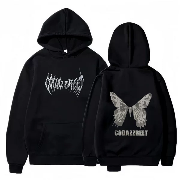 European and American cross-border new American-style hooded sweatshirt for men and women, hip-hop butterfly hoodie, streetwear jacket
