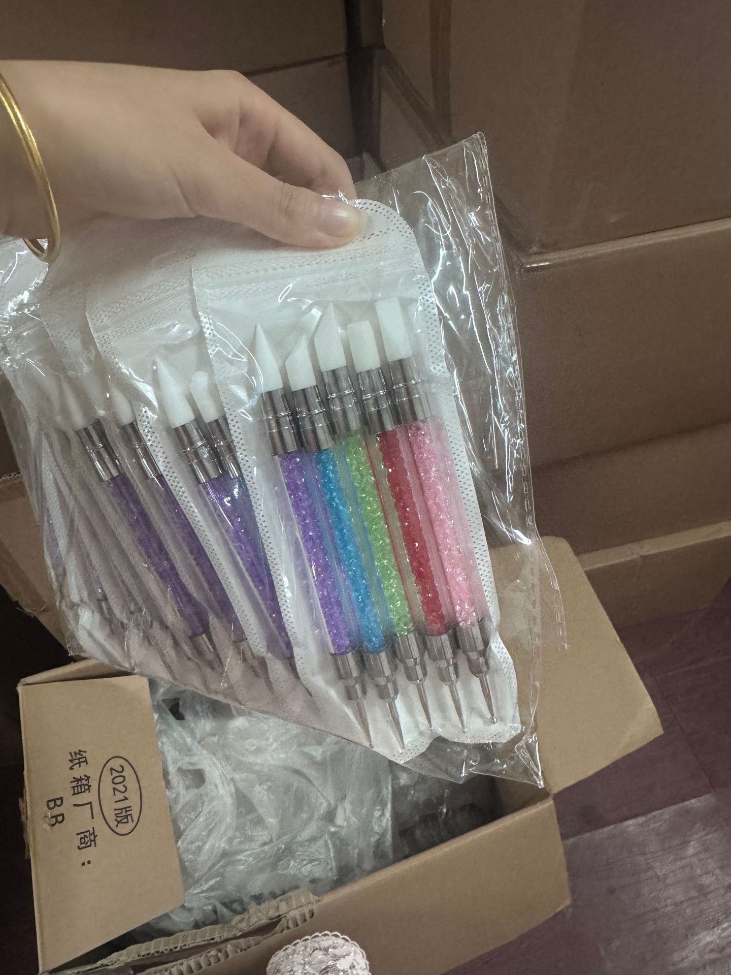 Pincel de Silicona para Uñas de Acrílico de Doble Cabeza Multifuncional para Manicura