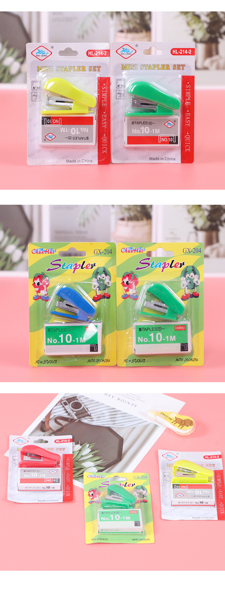 Students' Office Stationery Supplies Mini Stapler Kit No. 10 Order Nail display picture 3