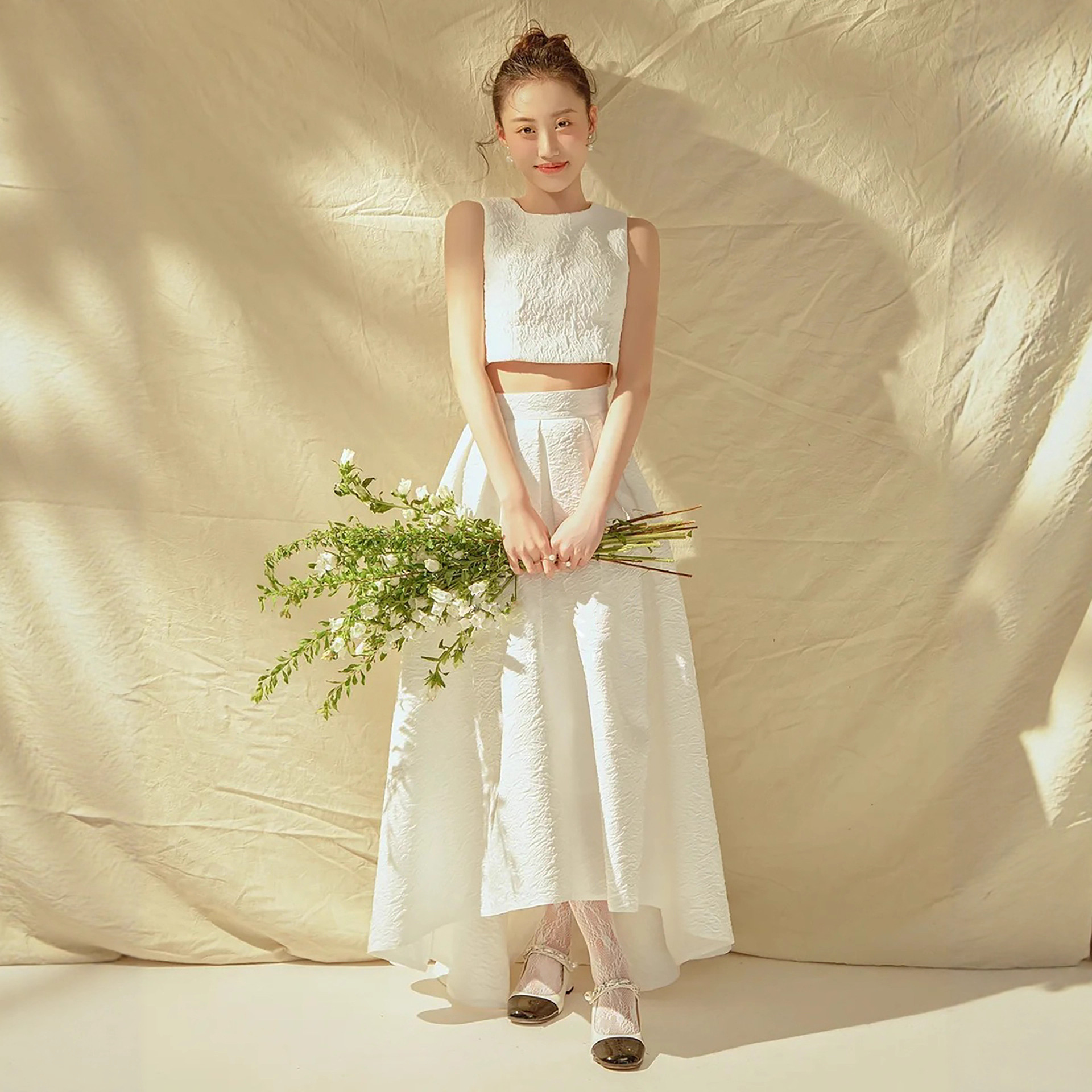 Light Wedding Dress New Style Split Sweet Princess Tutu Skirt Outdoor Short Front and Long Back Travel Photography Banquet Elegant Evening Dress for Women