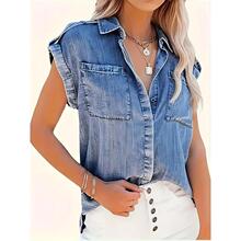 A 81719 Vintage denim short shirt ����ţ�ж�������羳��