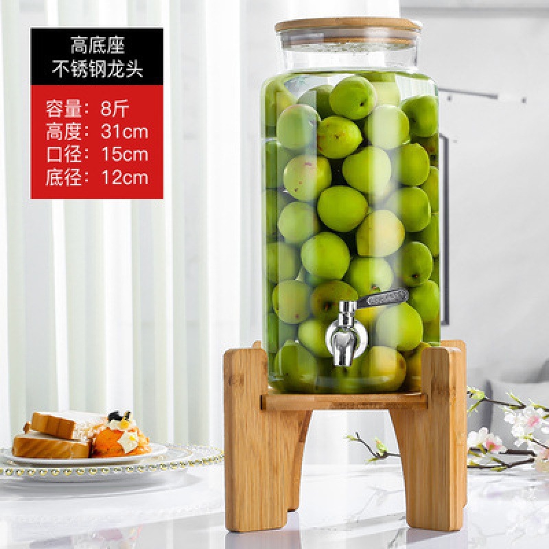 Venta al por mayor tarro sellado de borosilicato tarro de vino botella de vidrio ciruela enzima botella de vino vacía botella de vino de fruta tarro de auto-elaboración de cerveza