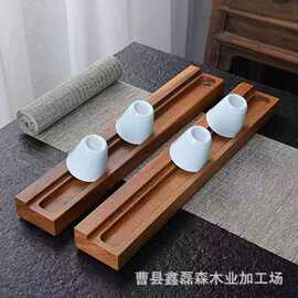 木质茶杯收纳架桌面单层晾杯架杯子置物架茶具沥水杯托茶道配件