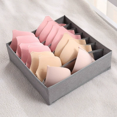 Foldable Sock & Underwear Organizer Box - Cloth Storage with Grid Compartments for Home Use