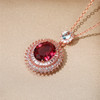 Huitan manufacturers supply European and American simulation ruby necklasm and fashion lottery series pendant necklace