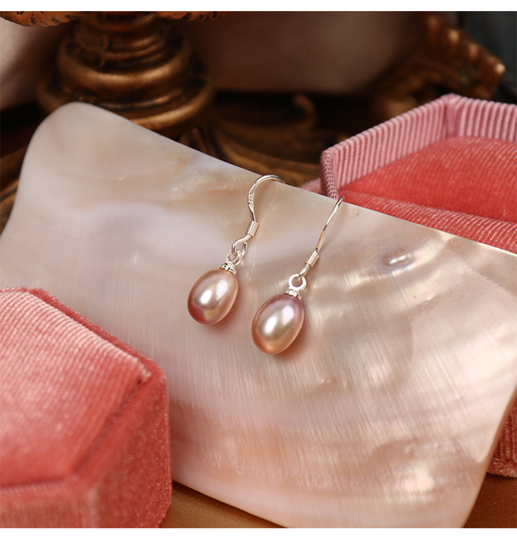 Elegant Geometric Pearl Sterling Silver Drop Earrings 1 Pair display picture 5