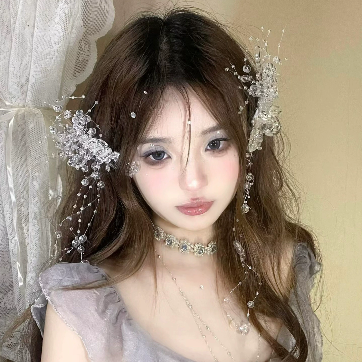 Свадебная тиара Pure Desire, супер сказочный бант, кристалл, бисер, кисточка, заколка для волос, соответствующее свадебное платье, зажим для волос, аксессуары для волос