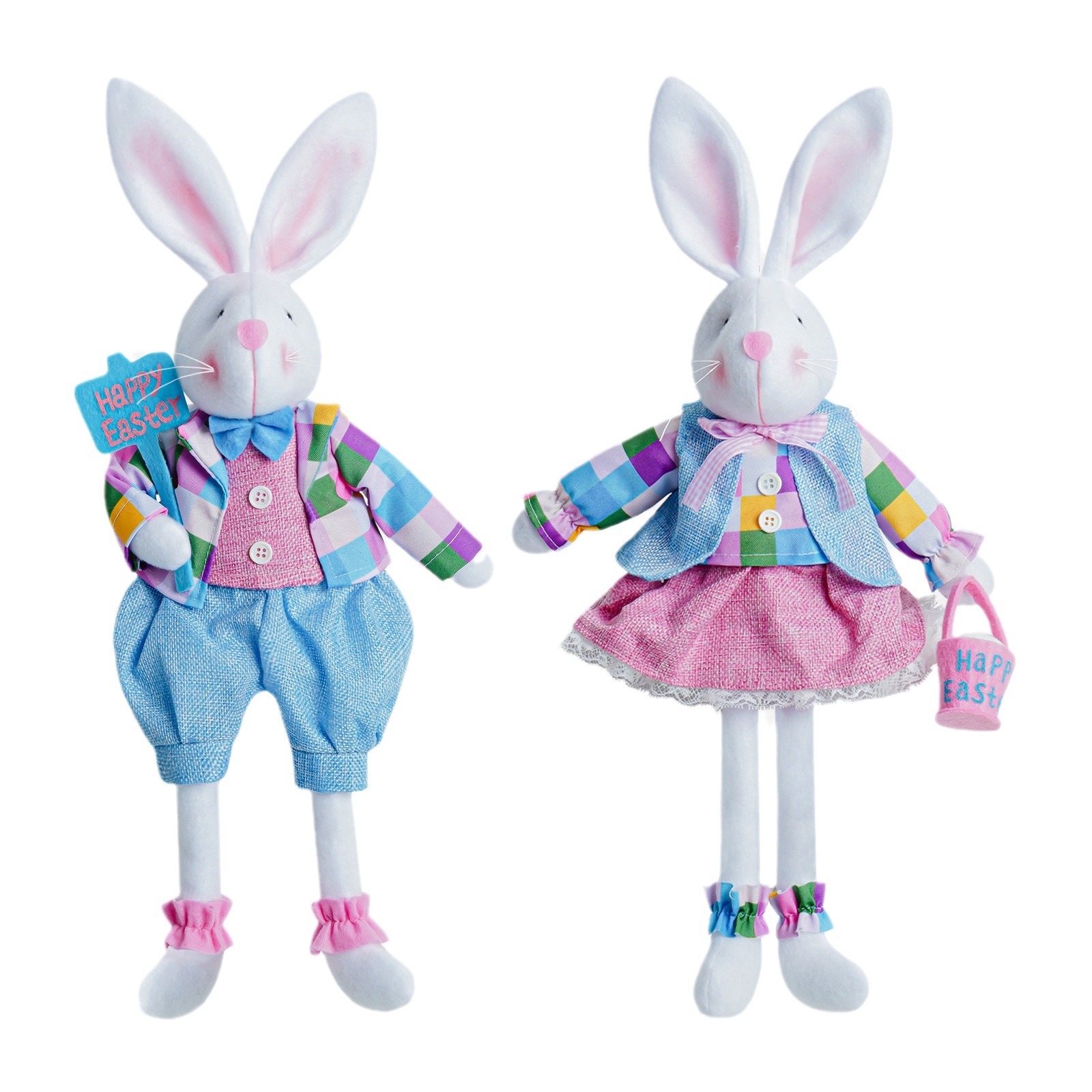 Cruz-frontera nueva muñeca de conejo de Pascua cesta de Pascua marca conejo muñeca colgante decoración del partido