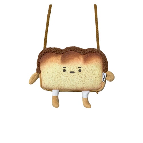 Toast bread coin purse coin bag cute cartoon personalized creative student girl heart crossbody casual small shoulder bag
