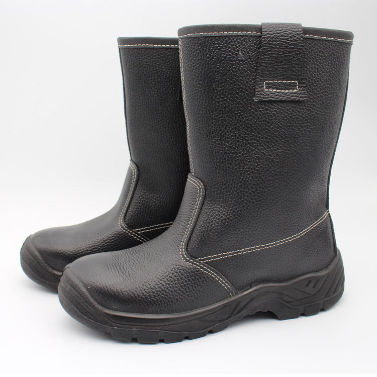 供应侧鞋扣防护靴 牛皮防护靴 防砸防刺穿劳保鞋靴 pu底防护靴