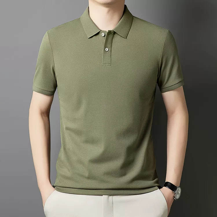 Футболка хлопковая цветная для отдыха, поло, рубашка, с коротким рукавом, для среднего возраста