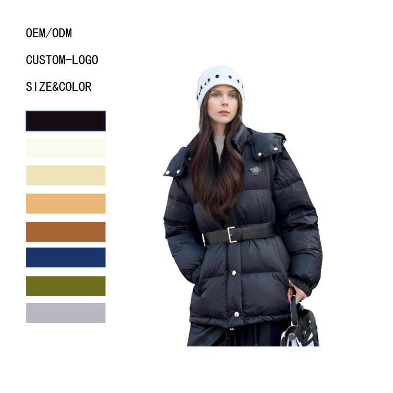 PDの新型ベルトダウンジャケットはカレー色の女性の中の長いタイプのウエストコートのパン服を脱ぐことができます。|undefined