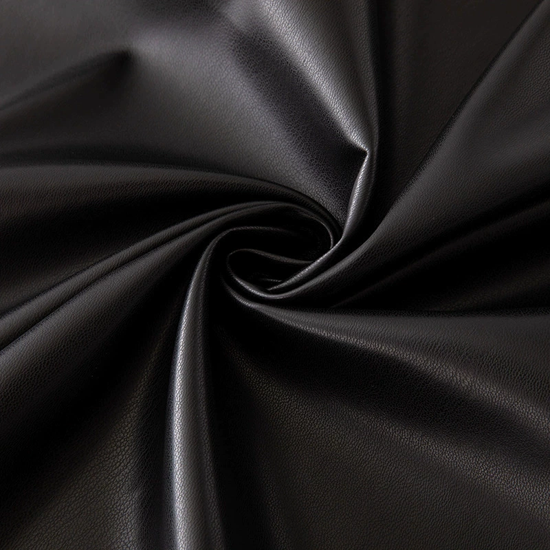 Искусственная кожа с узором под овчину, эластичная, толщиной 180, для одежды, мелкозернистая, мягкая, для перчаток, из полиуретана, 978, матовая черная, мягкая кожа