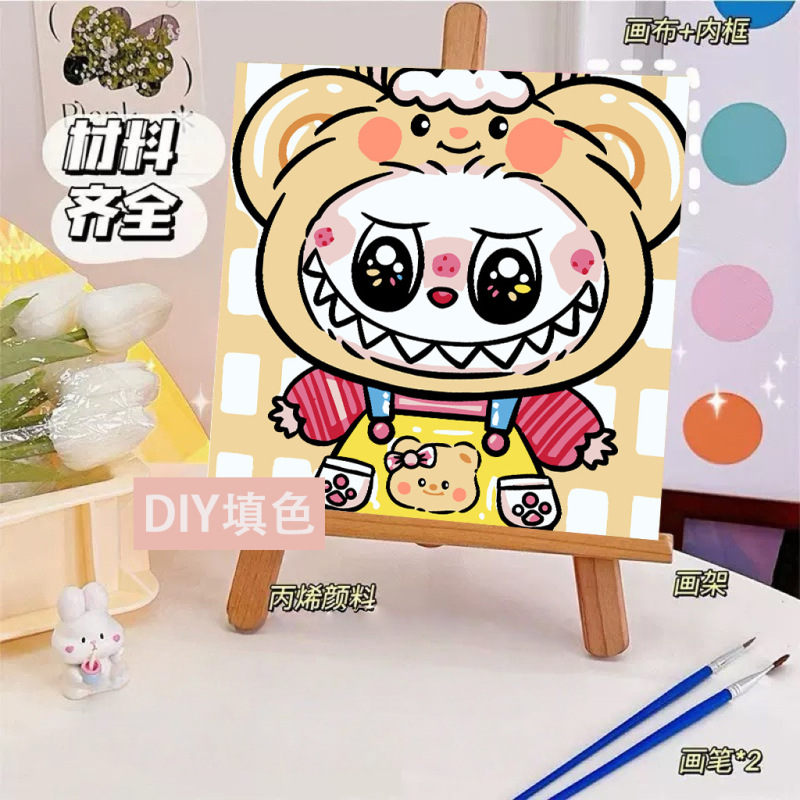 宮崎駿デジタル油絵DIY手描きぬりえ夏目友人帳ポニョ二次元アクリル画インスタ風|undefined
