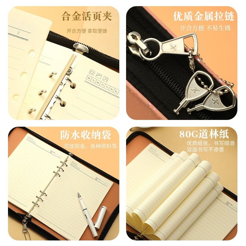 Universal notebook with zipper, photo, storage system, tear-off sheet