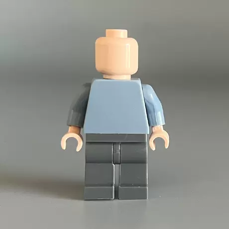 Body minifigure - upper light blue and lower dark gray