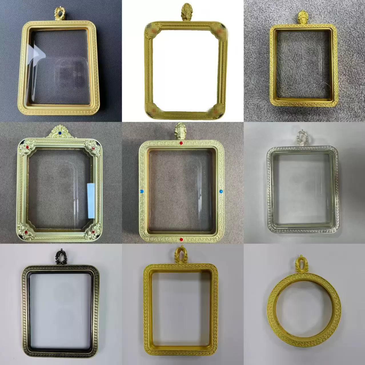 Корпус Гау Коробка Подвеска Стеклянная крышка Tangka Корпус круглый односторонний и двухсторонний Золотой Ретро Корпус Водонепроницаемый Корпус Тханка