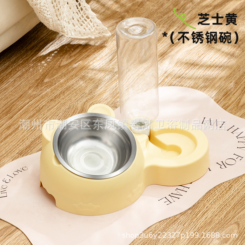 노란색 대형 사이즈에는 물병 + 스테인리스 그릇이 함께 제공됩니다.