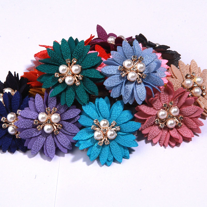 Жемчужная ткань цветы ручной работы цветы головные украшения бутон цветы аксессуары корейские аксессуары для волос обувь сумка аксессуары 4.5cm