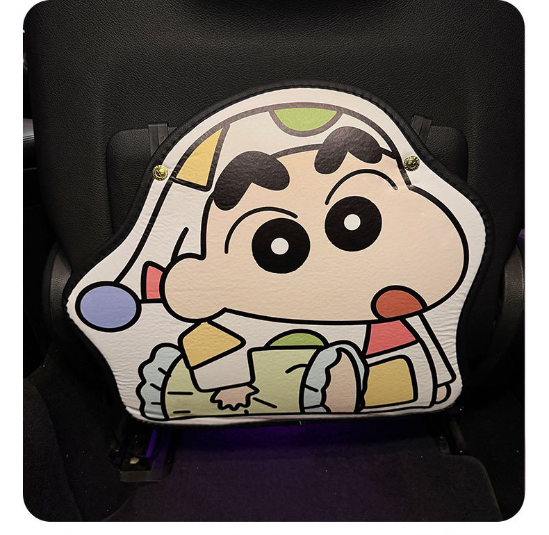 Crayon Shin-Chan Car Seat Back Anti-Kick Pad for Women Cute Car Leather Seat Back Anti-Fouling Pad Cartoon Protective Pad